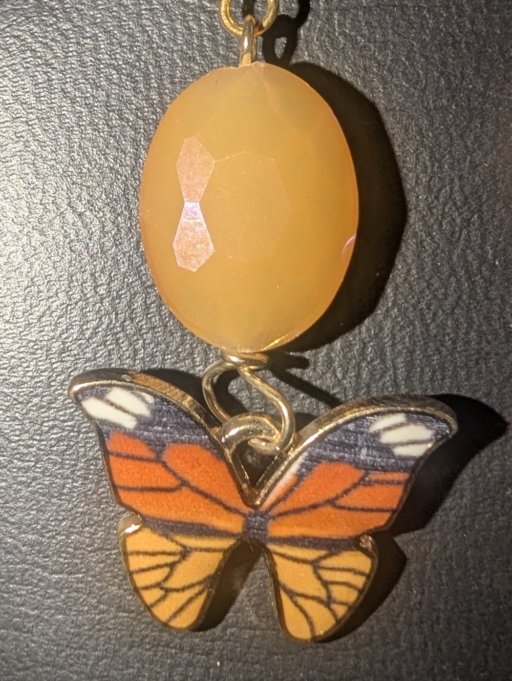 NEW PrimalNeed OOAK, handcrafted, Monarch Migration Gold-tone Earrings - Picture 4 of 4